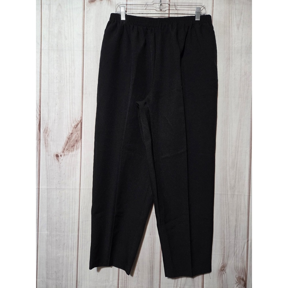 Bend Over Womens Black Elastic Waist Straight Leg Pants 22WP USA Made Comfort
